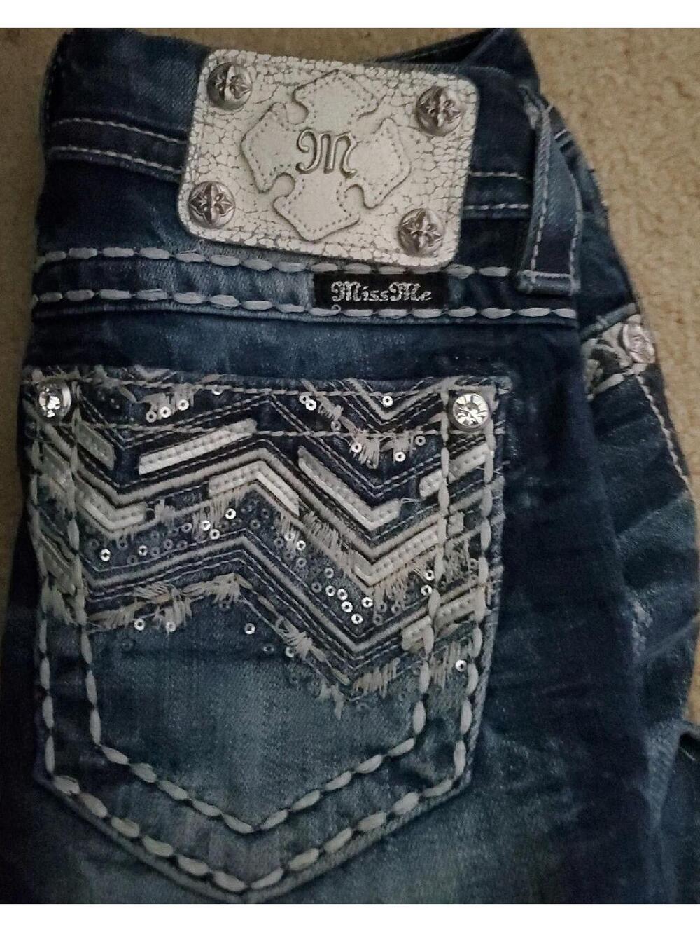Miss Me Jeans Women's sz 24 Blue crystal